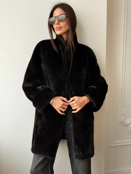Жакет из аукционной норки Kopenhagen Fur - Dark brown