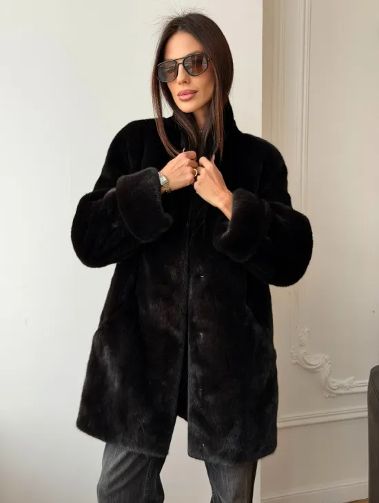 Жакет из аукционной норки Kopenhagen Fur - Dark brown