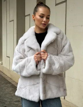 Светлый норковый полушубок