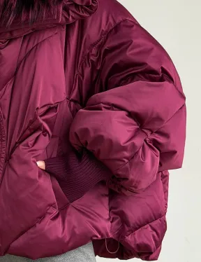 Пуховик с мехом чернобурки