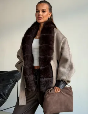 Пальто с мехом финского песца