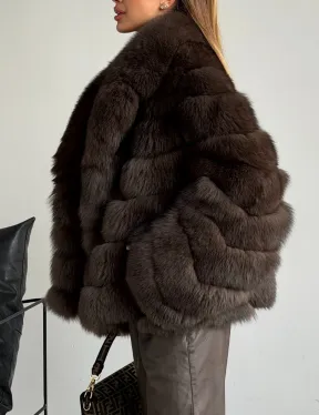 Шуба под соболь - рукава косички