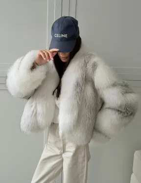 Шуба кроп-топ из лисы finnish cross fox