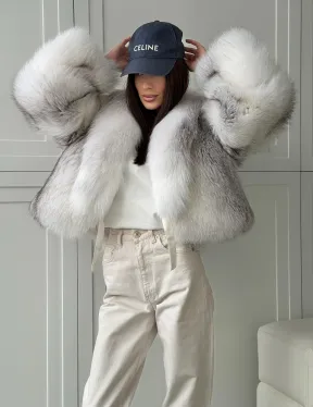 Шуба кроп-топ из лисы finnish cross fox