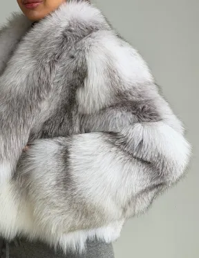 Шуба кроп-топ из лисы finnish cross fox