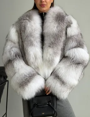 Шуба кроп-топ из лисы finnish cross fox