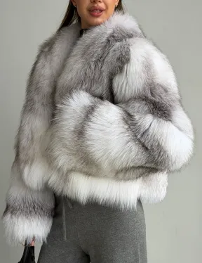 Шуба кроп-топ из лисы finnish cross fox