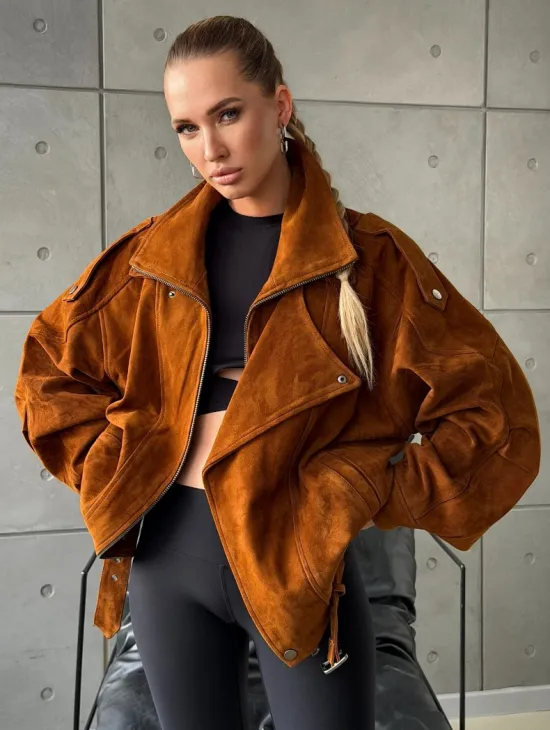 Замшевая куртка-косуха