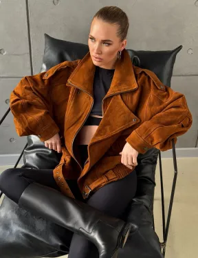 Замшевая куртка-косуха