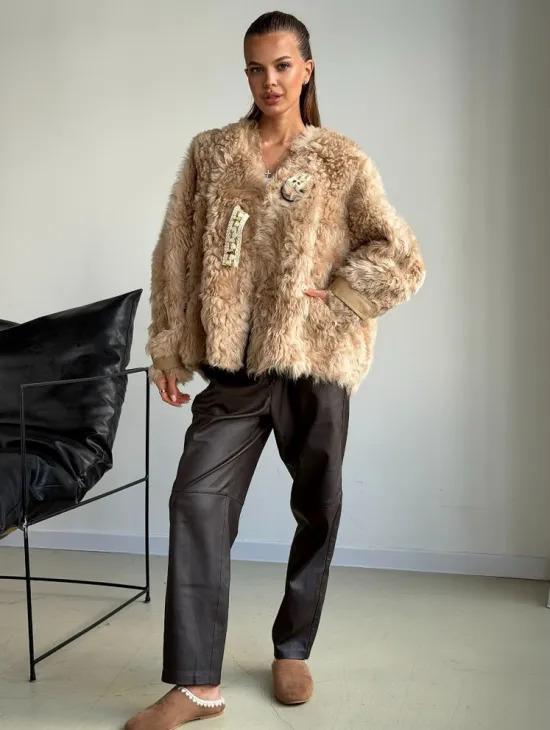 Короткая куртка из овчины