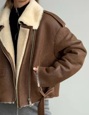 Короткая косуха-дубленка из овчины