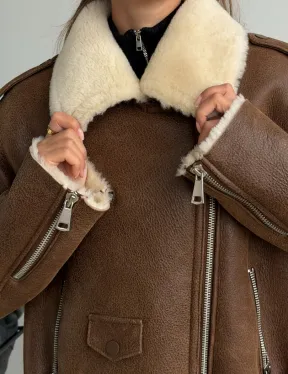 Короткая косуха-дубленка из овчины