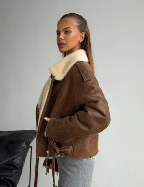 Короткая косуха-дубленка из овчины