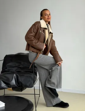 Короткая косуха-дубленка из овчины