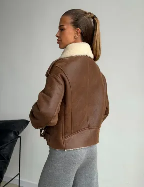 Короткая косуха-дубленка из овчины