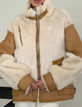 Комбинированная дубленка из норки и овчины