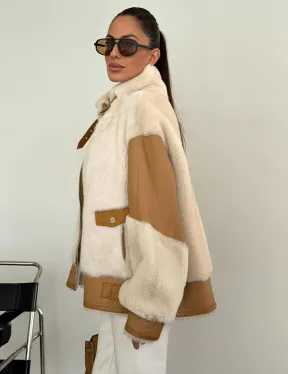 Комбинированная дубленка из норки и овчины