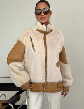 Комбинированная дубленка из норки и овчины