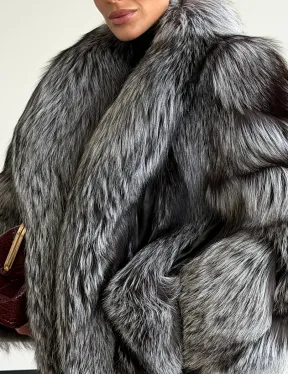 Шуба из чернобурки - рукава косичкой