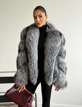 Шуба из чернобурки - рукава косичкой