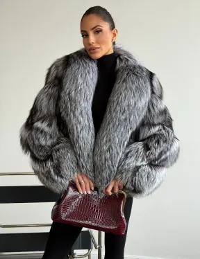 Шуба из чернобурки - рукава косичкой