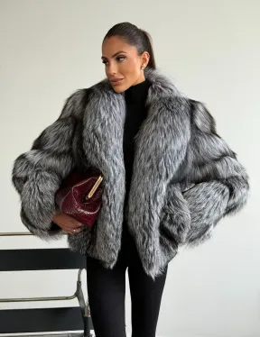 Шуба из чернобурки - рукава косичкой