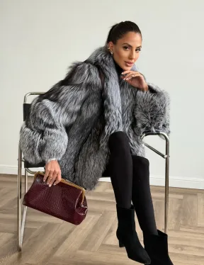 Шуба из чернобурки - рукава косичкой