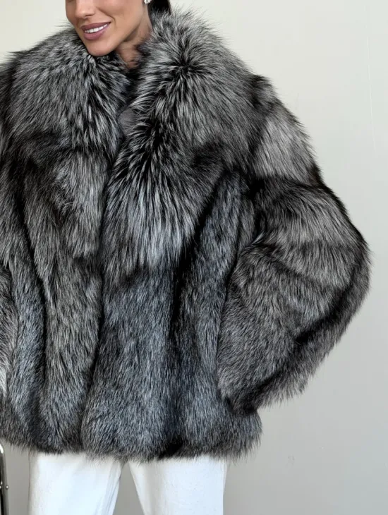 Шуба чернобурка - воротник шаль