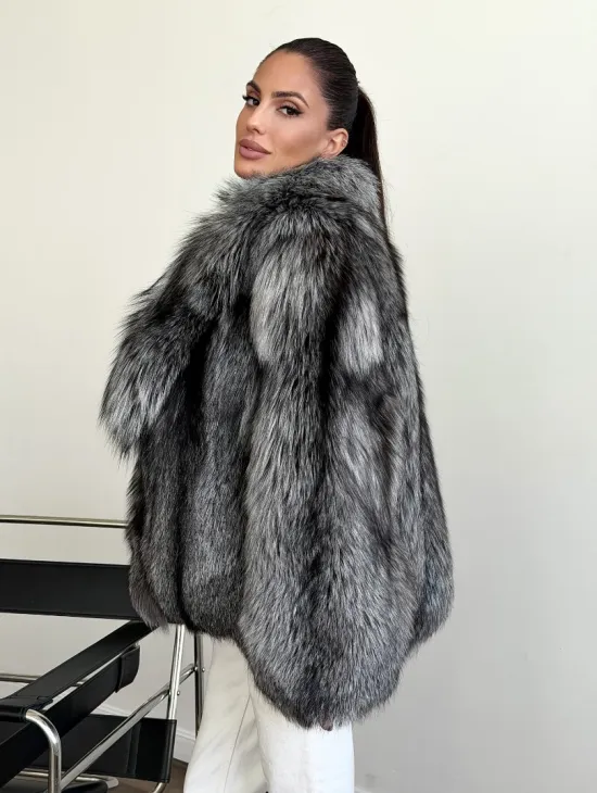 Шуба чернобурка - воротник шаль