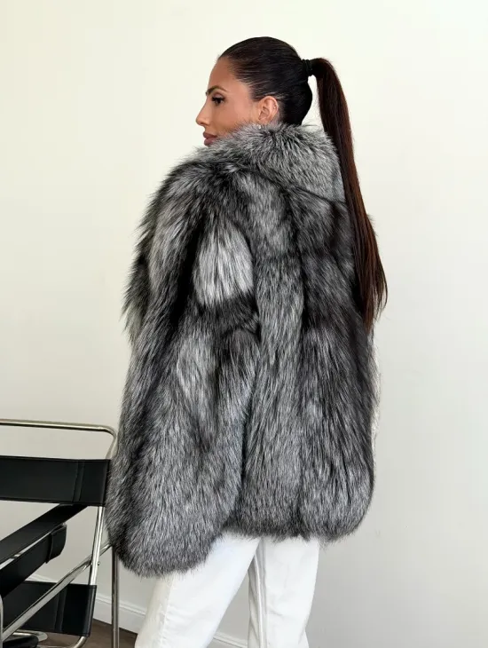 Шуба чернобурка - воротник шаль