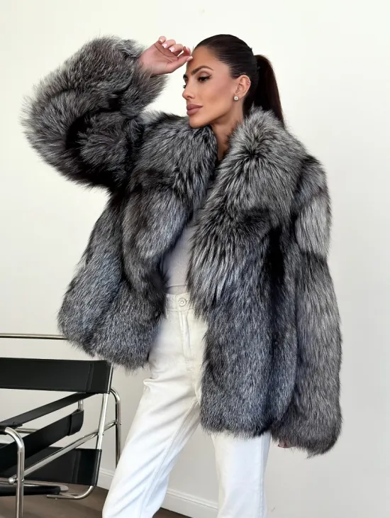 Шуба чернобурка - воротник шаль