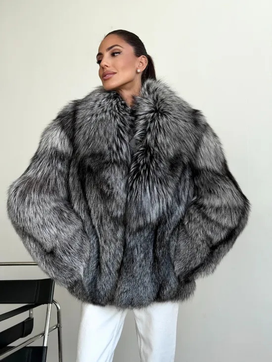 Шуба чернобурка - воротник шаль