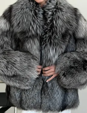 Шуба чернобурка - воротник шаль