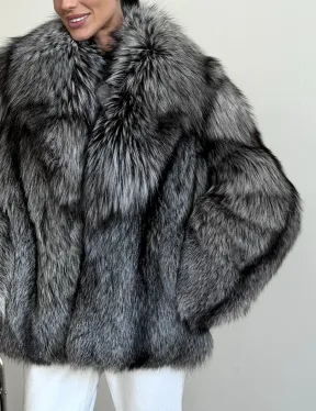 Шуба чернобурка - воротник шаль
