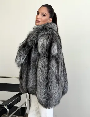 Шуба чернобурка - воротник шаль