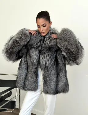 Шуба чернобурка - воротник шаль