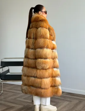 Шуба из меха огненной лисы