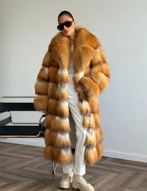 Шуба из меха огненной лисы