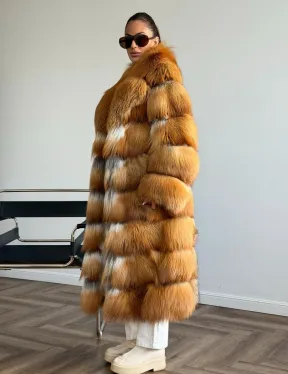 Шуба из меха огненной лисы