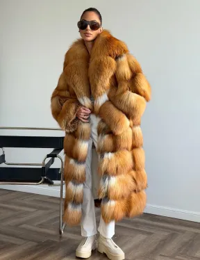 Шуба из меха огненной лисы