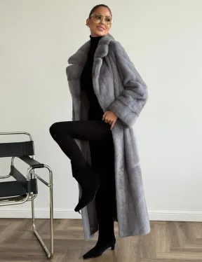 Голубая норковая шуба