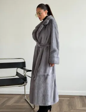 Голубая норковая шуба