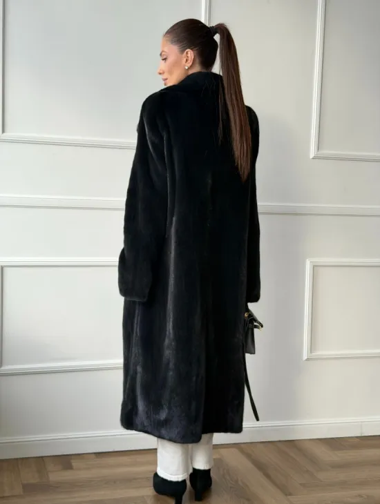 Норковая шуба с английским воротником