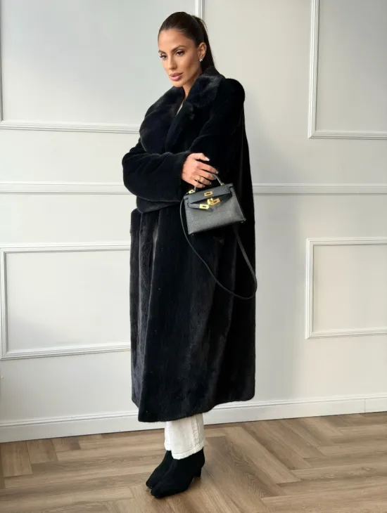 Норковая шуба с английским воротником