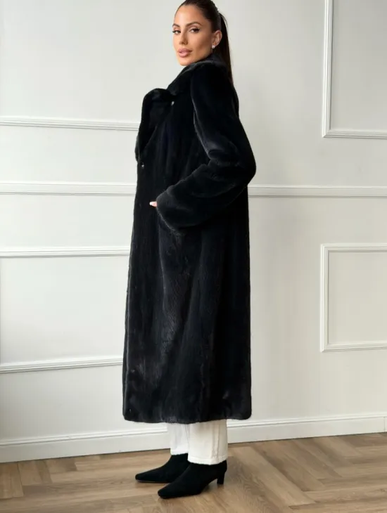 Норковая шуба с английским воротником