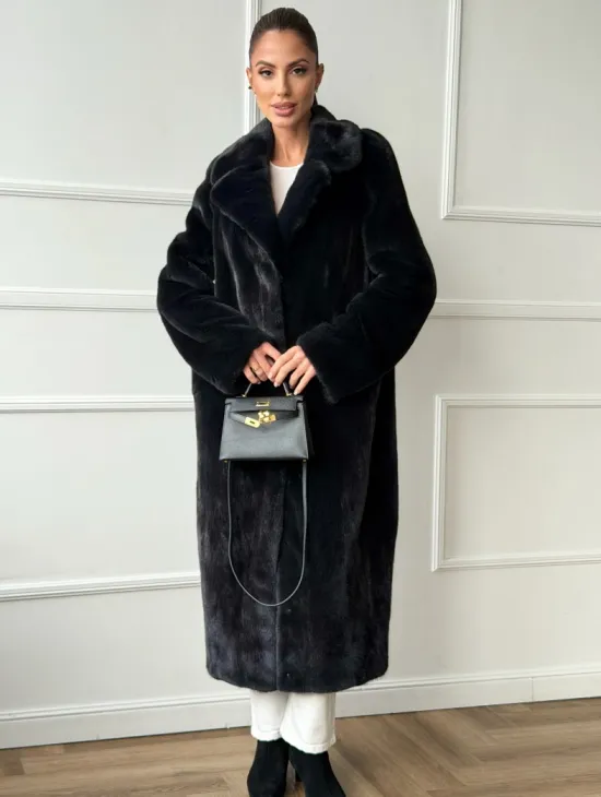 Норковая шуба с английским воротником