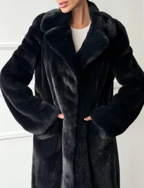 Норковая шуба с английским воротником