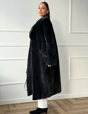 Норковая шуба с английским воротником