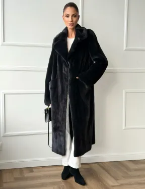 Норковая шуба с английским воротником