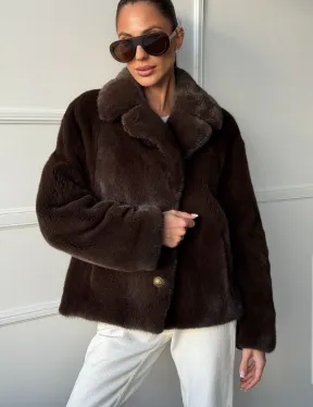 Пиджак норковый - английский воротник